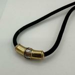 Henri Bendel Black Elastic Band Bracelet with Tassel Chain and Rhinestones Photo 5