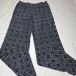 Jude Connally Womens M Wide Leg Pants Navy Blue Geometric Stretch Golf Casual Size M Photo 0
