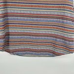 Ellison  Boho Woven Mini Dress Mixed Pattern Hippie Blue Split Neck Pockets Sz L Photo 4