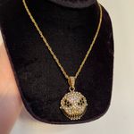 NEW Gold Plated Iced Out Bling Jack Skellington Skull Pendant Chain Necklace Photo 3