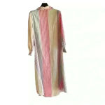 None New Striped button down ladies Size large maxi curved hem dress Photo 2