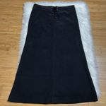 Vintage Lace Up Skirt Womens Large Black Faux Suede Grunge Goth Y2K Corset Midi Photo 10