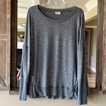 The Comfy  Long Sleeve Gray Top Crewneck Long Shirt Womens Medium Photo 1