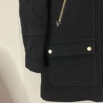 J.Crew Coat Women size 4 Black Tan Stadium Cloth Nellie Gori Wool Blend Utility Photo 9