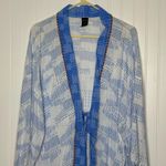 Dolce Vita Blue Abstract Oversize Short Swim Coverup Tie Front Photo 3