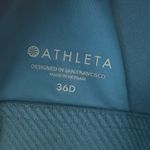 Athleta Advance Zip Front Sports Bra Sequoia Blue Criss Cross Back Padded Active Photo 14