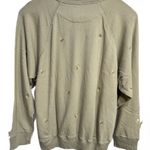 Aerie NWT  100% Cotton Crewneck Light Sage Green w Embroidered Flowers-XL Photo 1