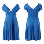 Unique Vintage Unique‎ Vintage Gwynnie Bee Contrast Trim Blue Dress, 2X Photo 1