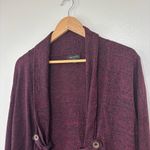 AB Studio  Heathered Burgundy Black Open Front Cardigan Sweater Size XL Photo 1