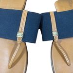 Italian Shoemakers  Flat Dressy Thick Band Sandals Summer Black & Tan Women 6 Photo 7