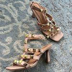 Nicole Miller Studded Ankle Strap Sandals Beige 9.5 Photo 0