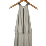 ASOS  Embellished Halter Maxi Gown Keyhole Back Light Gray Size 12 Wedding Guest Photo 9
