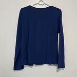 Eileen Fisher  NWT Viscose‎ Jersey Navy Blue Jewel Neck Long Sleeve Tee PM Photo 3
