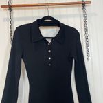 Almost Famous Women’s Black Open Back Long Sleeve Midi Polo Dress Size L Photo 1