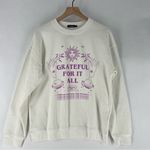 Boohoo White Grateful Sun Sweatshirt Graphic 1992 Zodiac Crewneck M Photo 0