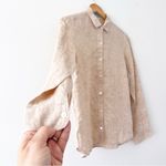 J. McLaughlin  Britt Linen Button Shirt in Cedar Tan Photo 4