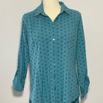 Orvis NEW  Shirt Women's Teal Button Up Roll Tab Sleeve Pockets Photo 0