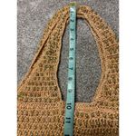 Vintage knitted metal pearl beads handbag Gold Photo 2