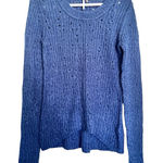 Free People  knitted blue holes soft sweater pullover size small Photo 0