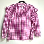Derek Lam 10 Crosby Magenta Gingham Kaena Ruffle Blouse 6 Photo 1