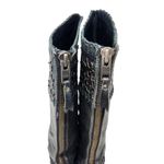 Corral Tooled Black Leather Round Toe Cowgirl Boots Western Zip Up Back Size 8.5 Photo 6