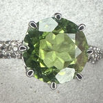 Peridot & Zircon Ring / size 8.25 925 Sterling Silver Photo 0