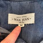 Wax Jean Sleeveless Button Up Dark Wash Denim Dress Medium Photo 4