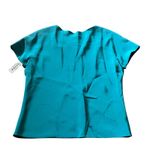 Mark Heister‎ Women's M Blouse 100% Silk Business Casual Office Blue Turquoise Size M Photo 3