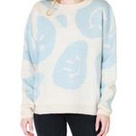 NWT Bailey Rose Wavy Smile Crewneck Knit Sweater Blue XS Photo 1