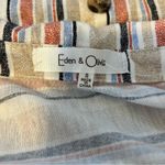 Eden & Olivia Eileen & Olivia Striped Short Sleeve Top, Button Back Detail, Collared Shirt‎ S Photo 3