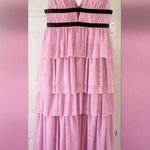 Dear Moon NWT Deep Moon V-Neck Tiered Tulle Ballgown Size 13 Rose and Black Photo 0