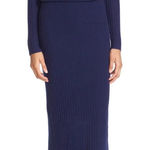 Alice + Olivia Blue Wool/Cashmere Midi Sweater Turtleneck Sheath Dress Size XS Photo 0