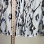 Elie Tahari Women's Pleated Cream Navy Abstract Silk Blend Lined Blouse Size XS Photo 10