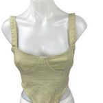 ZARA Women's Green Sleeveless Bandeau Corset Bustier Denim Crop Tank Top Size XS Photo 0