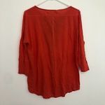 Anthropologie NEW NWT ANTHRO Orange Red V-Neck Lace Up Linen Cotton 3/4 Sleeve S Photo 8