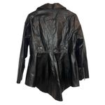 Faux Leather Size Medium‎ Women's Jacket Flare Back With Zippers Biker Mob wife Black Photo 3