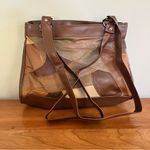 Patchwork Soft Leather Handbag Purse Shoulder Bag Coin & Wallet 3pc Set Brown Photo 10