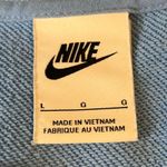 Nike Blue Crop Sweatshirt Drawstring Hem Swoosh Pullover Top Large Photo 3