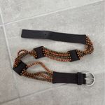 Esprit Vintage  brown leather belt with beaded accents - size 80 - 100% leather Photo 2