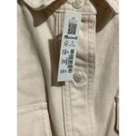 Madewell  Garment Dyed Twill Shirt Jacket Ivory Long Sleeve Button Up 2X Photo 5