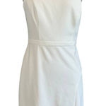 AQUA One Shoulder Beaded Double Strap Mini Sheath Cocktail Dress White Size 14 Photo 0