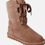 BEARPAW Taylor Suede Water & Stain Repellent Never-Wet Boots Cocoa Brown size 7 Photo 0