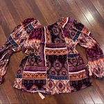 VICI  boho vneck peasant top with tassels size small Photo 6