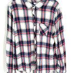 BeachLunchLounge  Women's Berry Pink & Blue Plaid Button-Up‎ Shirt Large Photo 0