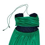 STAUD  Kanha Reversible Mesh Halter Dress Clover Green Deep Sea Blue Maxi Dress Photo 8