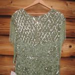 Mac Duggal  4908 Green High Neck Sleeveless Beaded Fringe Fitted Gown Photo 10