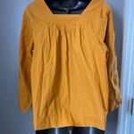 Madewell Yellow Long Sleeve Bib Collar Blouse Photo 3