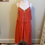 Free People  Salmon Embroidered Beaded Mesh Back Dress Photo 2