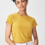 Cotton On NWT Mustard Yellow Rib Baby Tee Photo 0