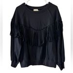 BiBi Fringe Black Sweater Oversized Small Photo 0
